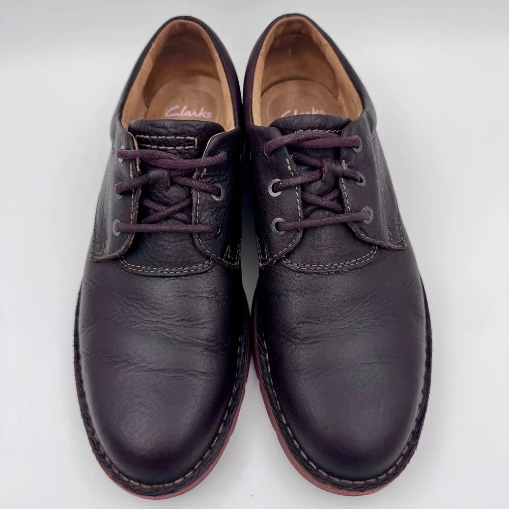 EUC Clarks Men's Dark Brown Leather 1825 Eastridge Low Casual Shoes | Size 9.5
